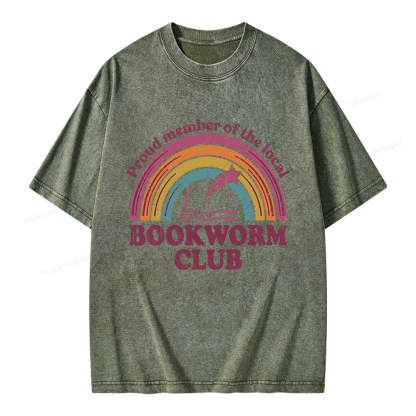 Pagewings Bookworm Club Unisex Washed T-shirt