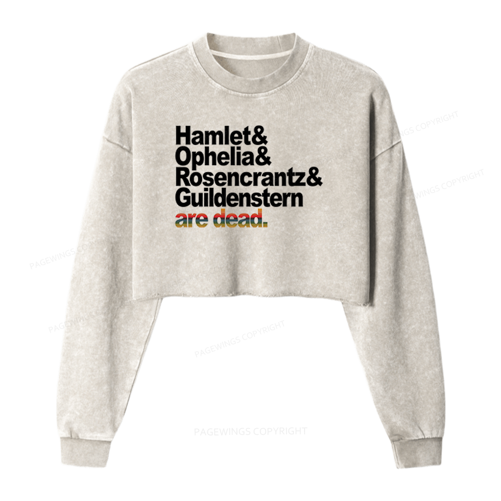 Pagewings Drama lovers Washed Crop Sweatshirt