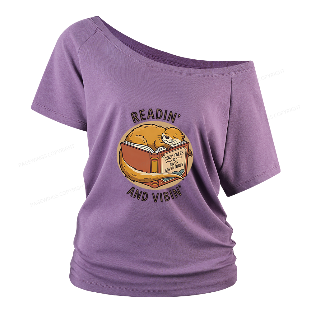 Pagewings Readin' And Vibin' Women Off Shoulder T-shirts