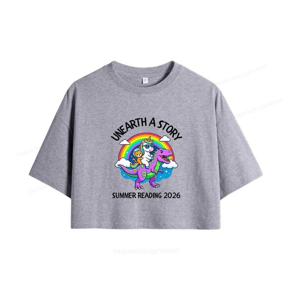 Pagewings Summer Reading Women Crop Tops