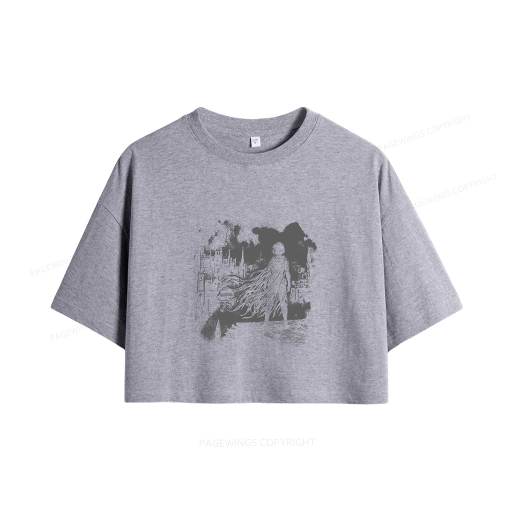 Pagewings Retro Fantasy Women Crop Tops