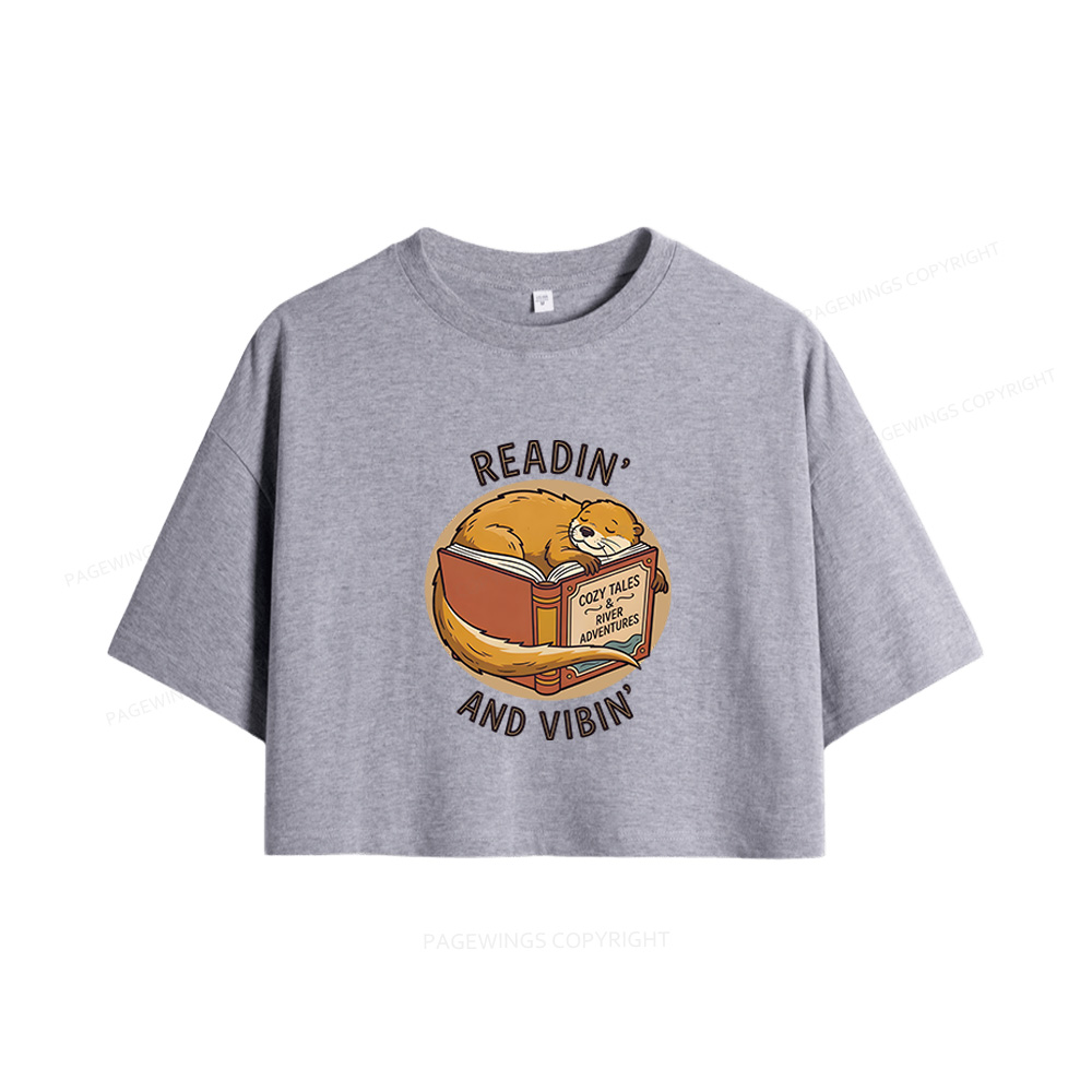 Pagewings Readin' And Vibin' Women Crop Tops