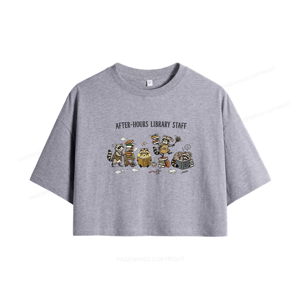 Pagewings After-Hours Library Staff Women Crop Tops