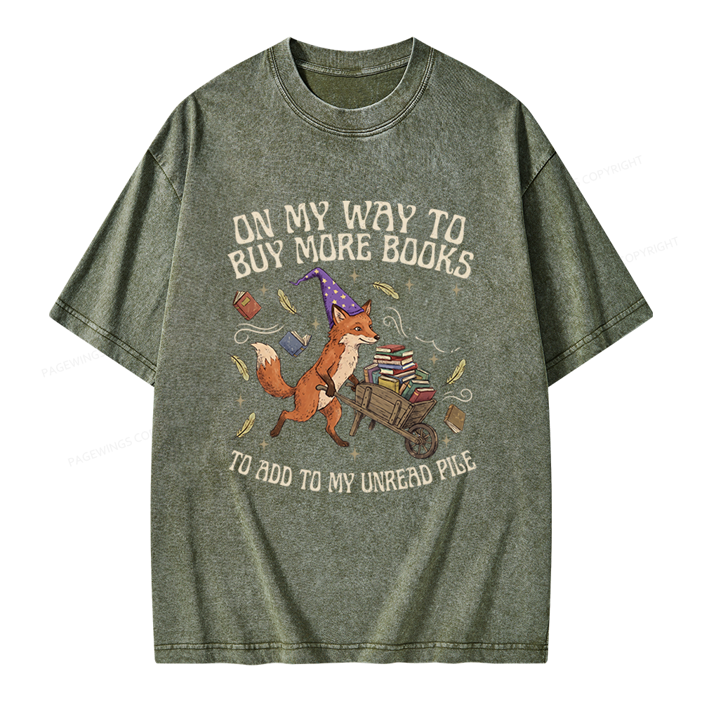 Pagewings On My Way To Buy More Books Unisex Washed T-shirt