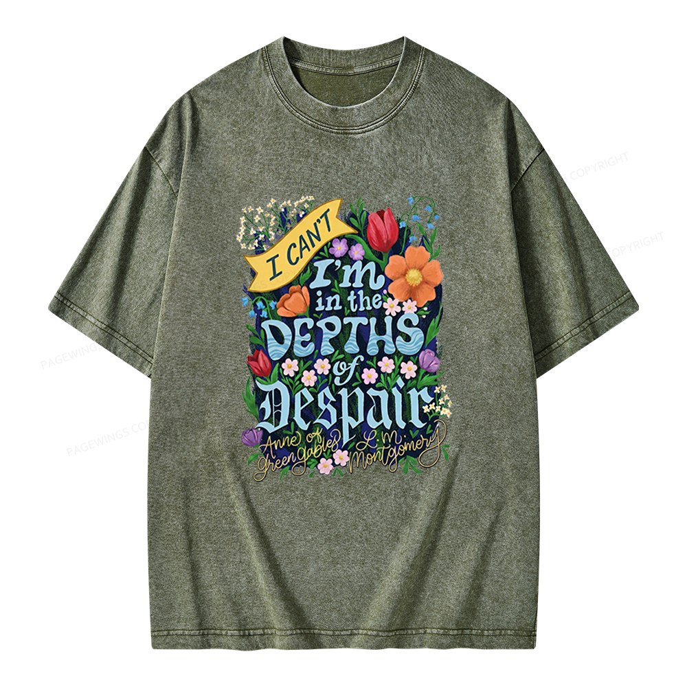 Pagewings Depths Of Despair Unisex Washed T-shirt