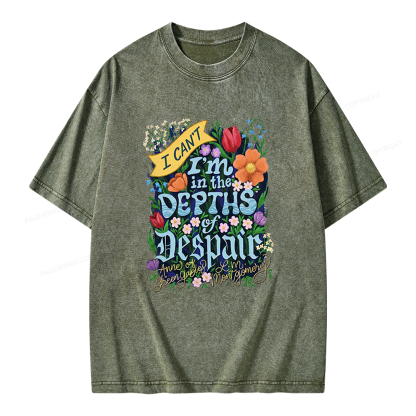 Pagewings Depths Of Despair Unisex Washed T-shirt