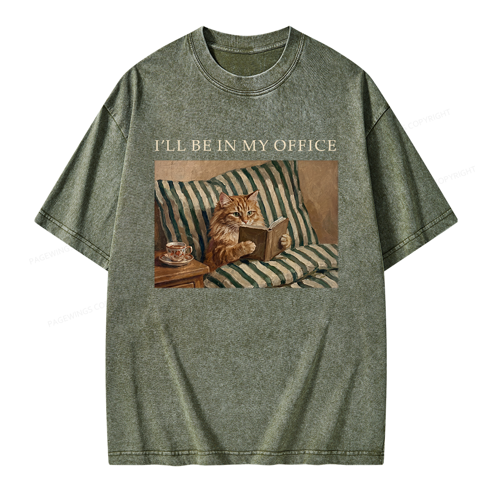 Pagewings Funny Book Lover Unisex Washed T-shirt