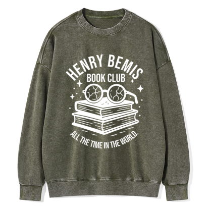 Pagewings Henry Bemis Book Club Unisex Washed Sweatshirt