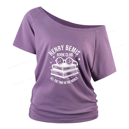 Pagewings Henry Bemis Book Club Women Off Shoulder T-shirts