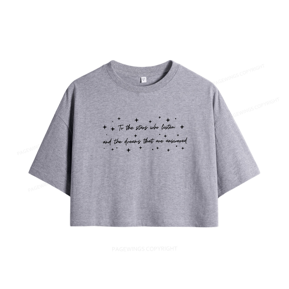 Pagewings To the Stars Who Listen Women Crop Tops