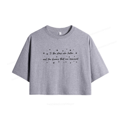 Pagewings To the Stars Who Listen Women Crop Tops