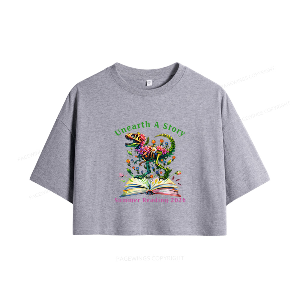 Pagewings Summer Reading 2026 Women Crop Tops