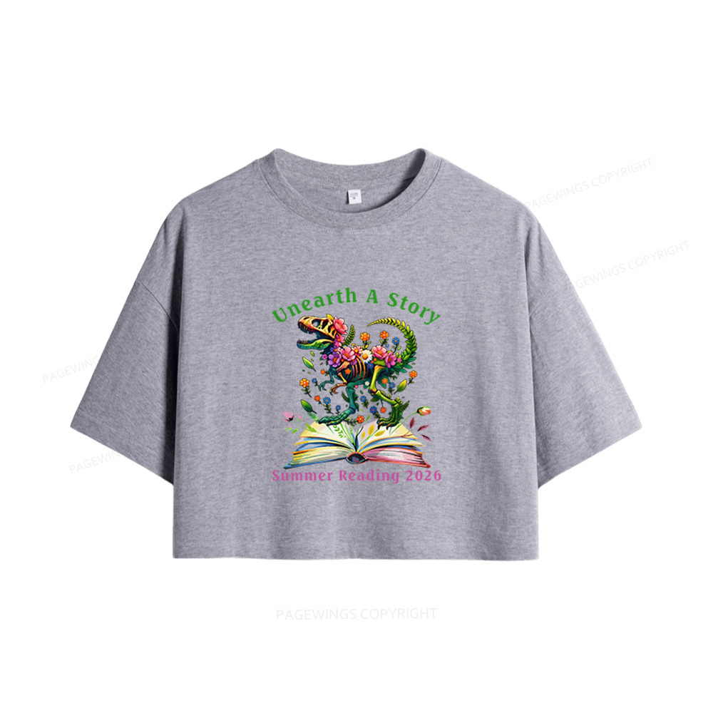 Pagewings Summer Reading 2026 Women Crop Tops