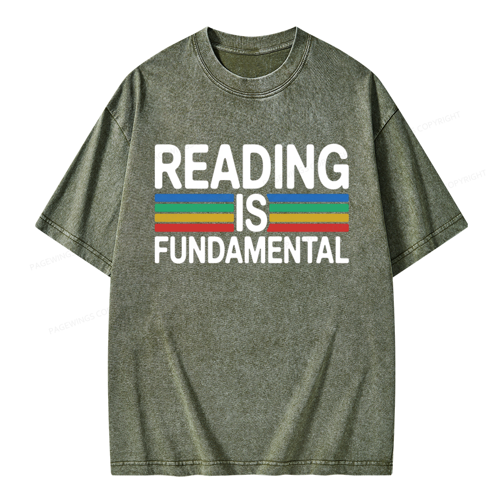 Pagewings Reading Is Fundamental Unisex Washed T-shirt