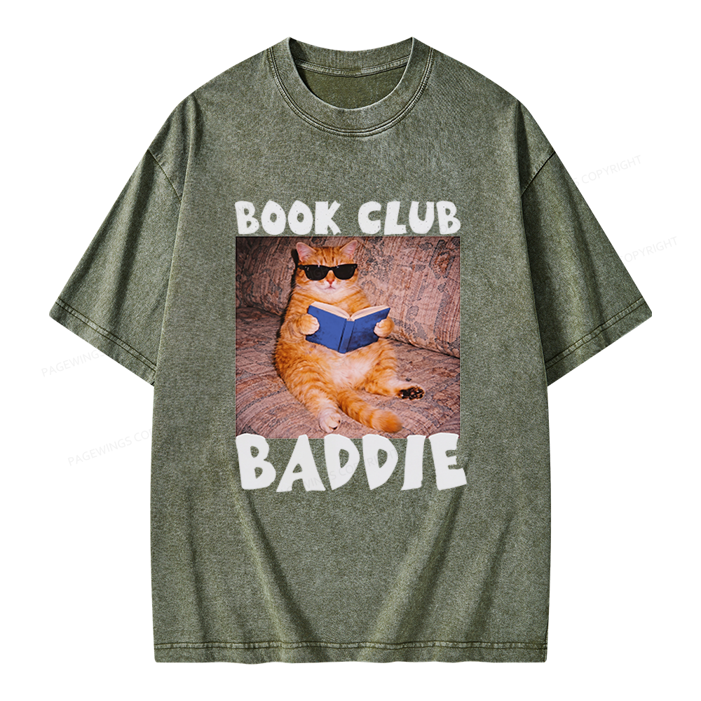 Pagewings Book Club Baddie Unisex Washed T-shirt
