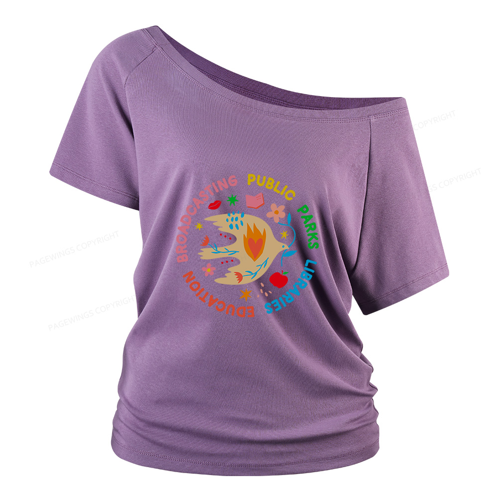 Pagewings Public Parks Libraries Women Off Shoulder T-shirts