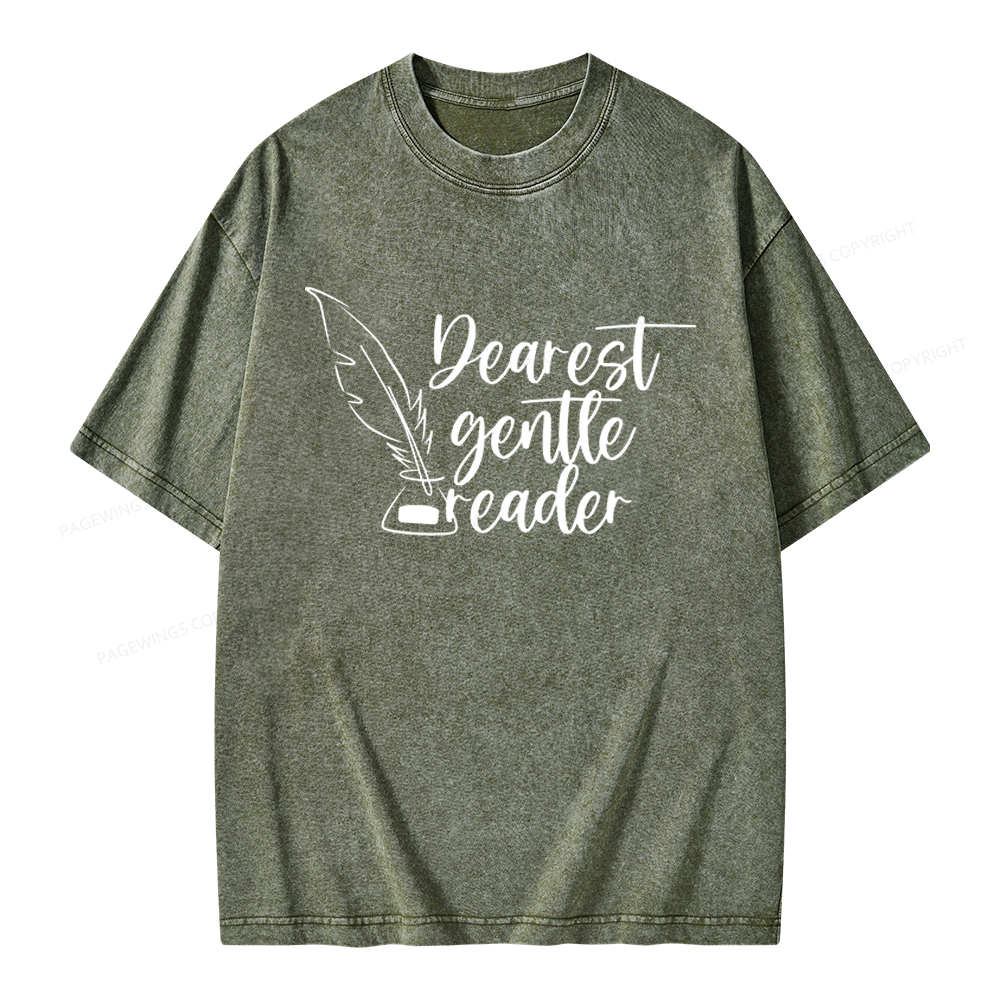 Pagewings Dearest Gentle Reader Unisex Washed T-shirt