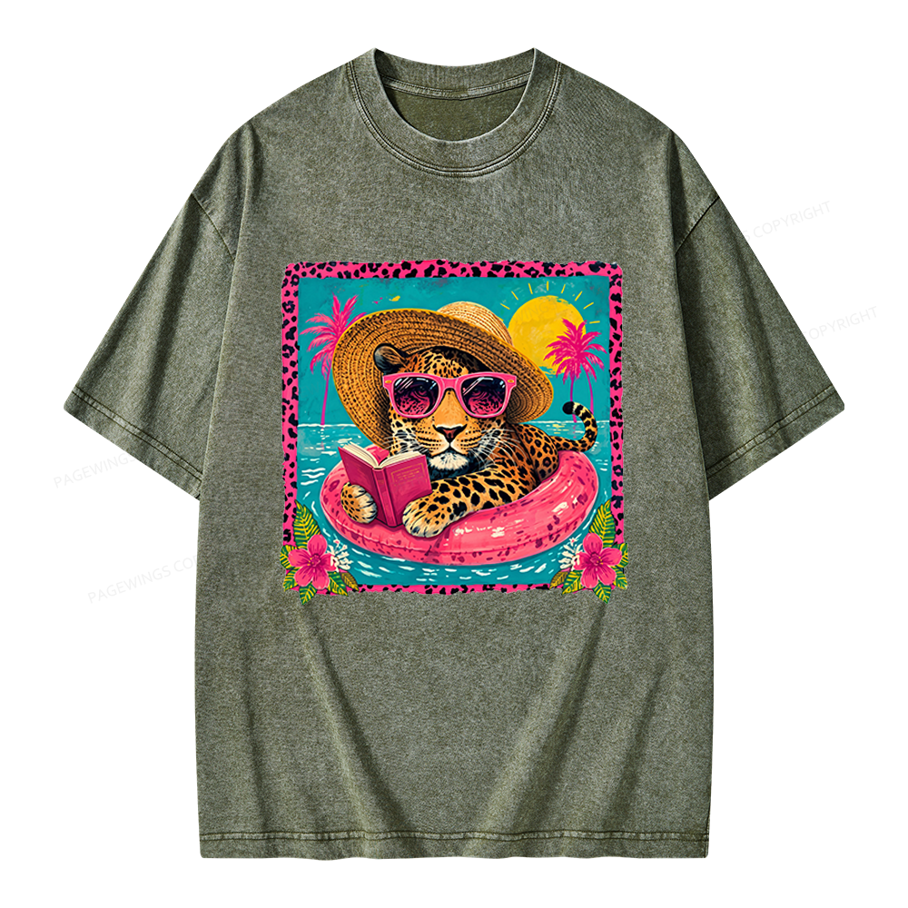 Pagewings Summer Reading Unisex Washed T-shirt