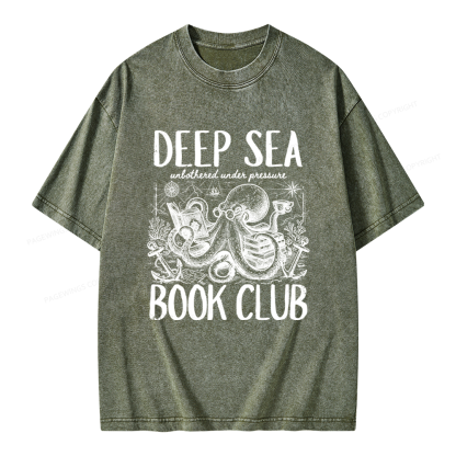 Pagewings Deep Sea Book Club Unisex Washed T-shirt