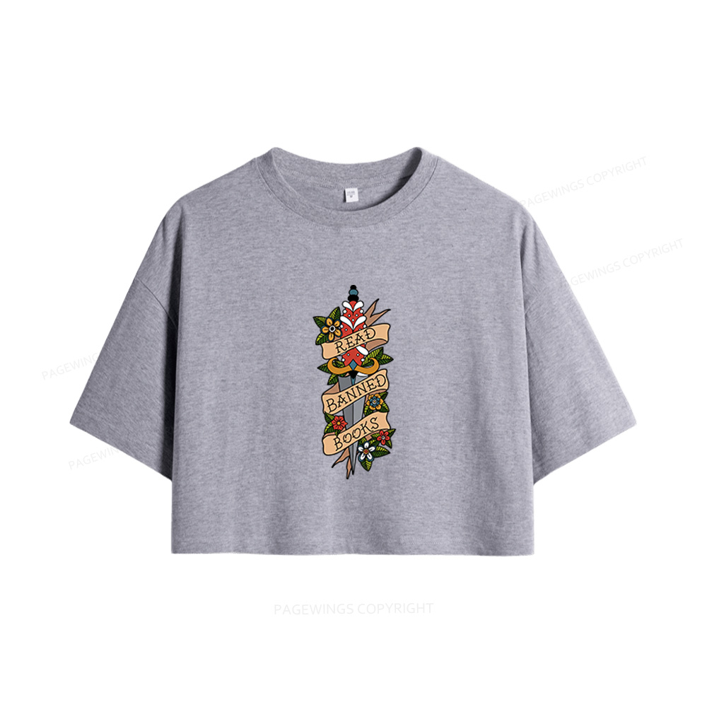 Pagewings Banned Books Women Crop Tops