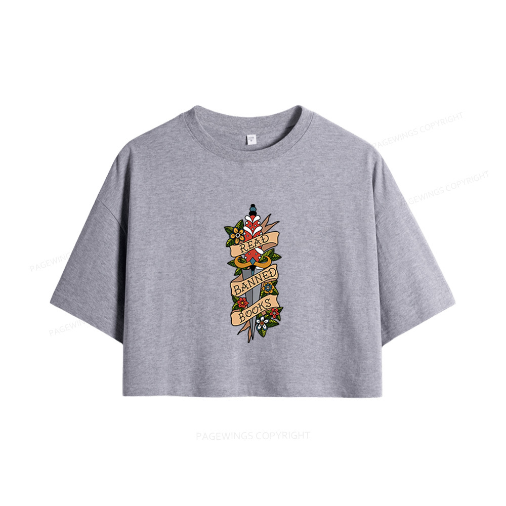 Pagewings Banned Books Women Crop Tops