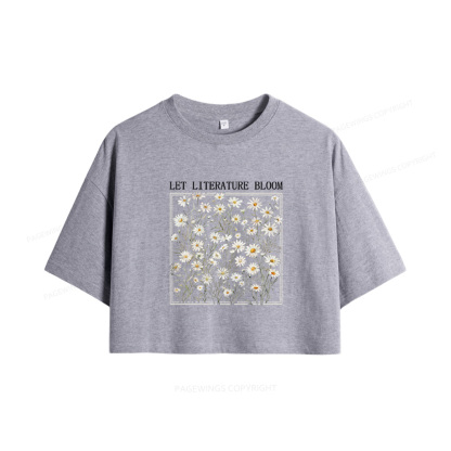 Pagewings Let Literature Bloom Women Crop Tops