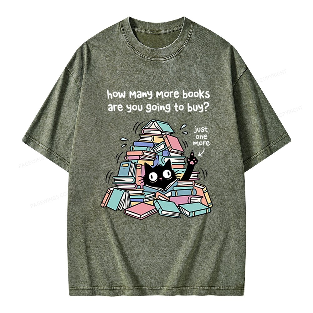 Pagewings Just One More Book Unisex Washed T-shirt