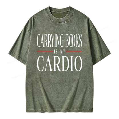 Pagewings Carrying Books Is My Cardio Unisex Washed T-shirt