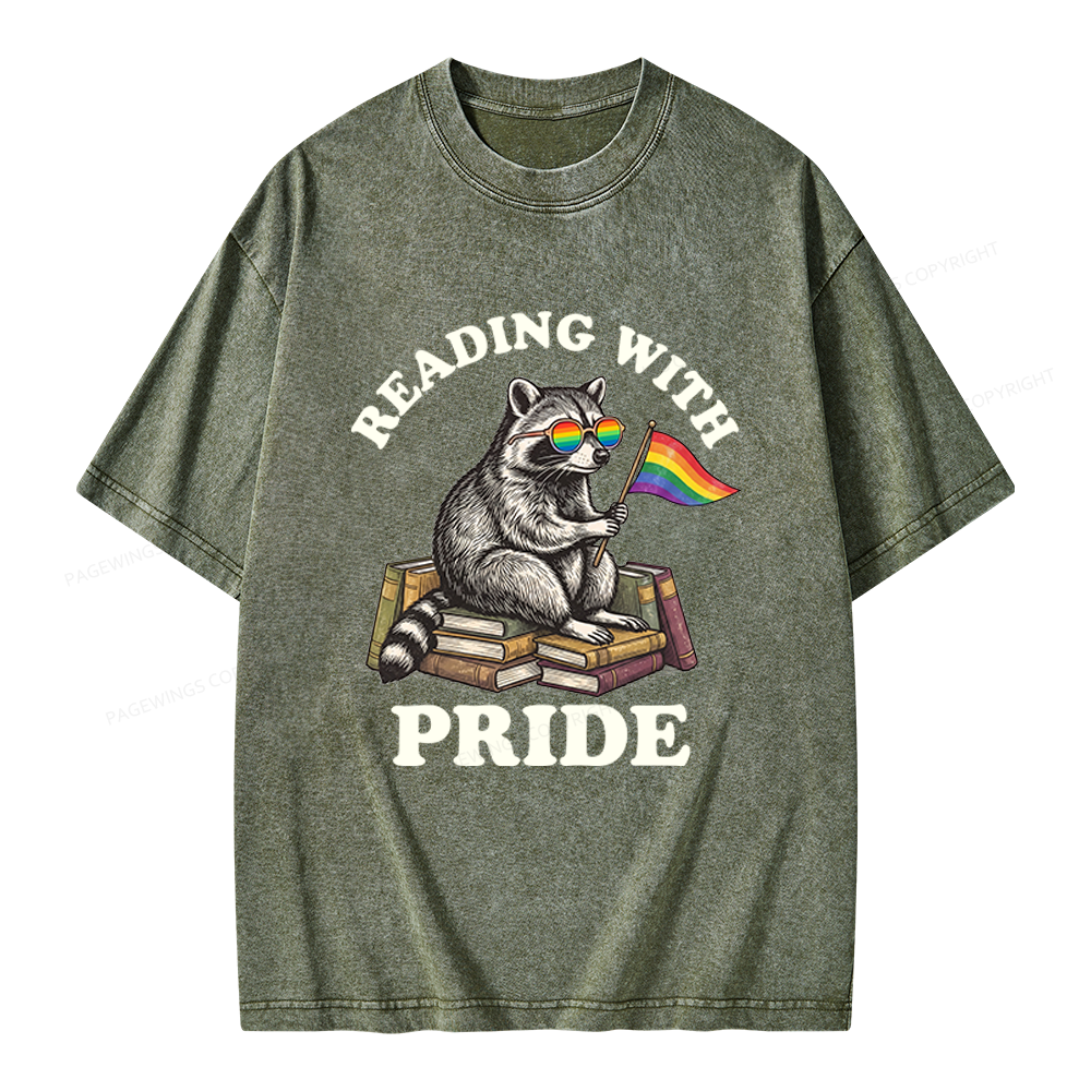 Pagewings Reading With Pride Unisex Washed T-shirt