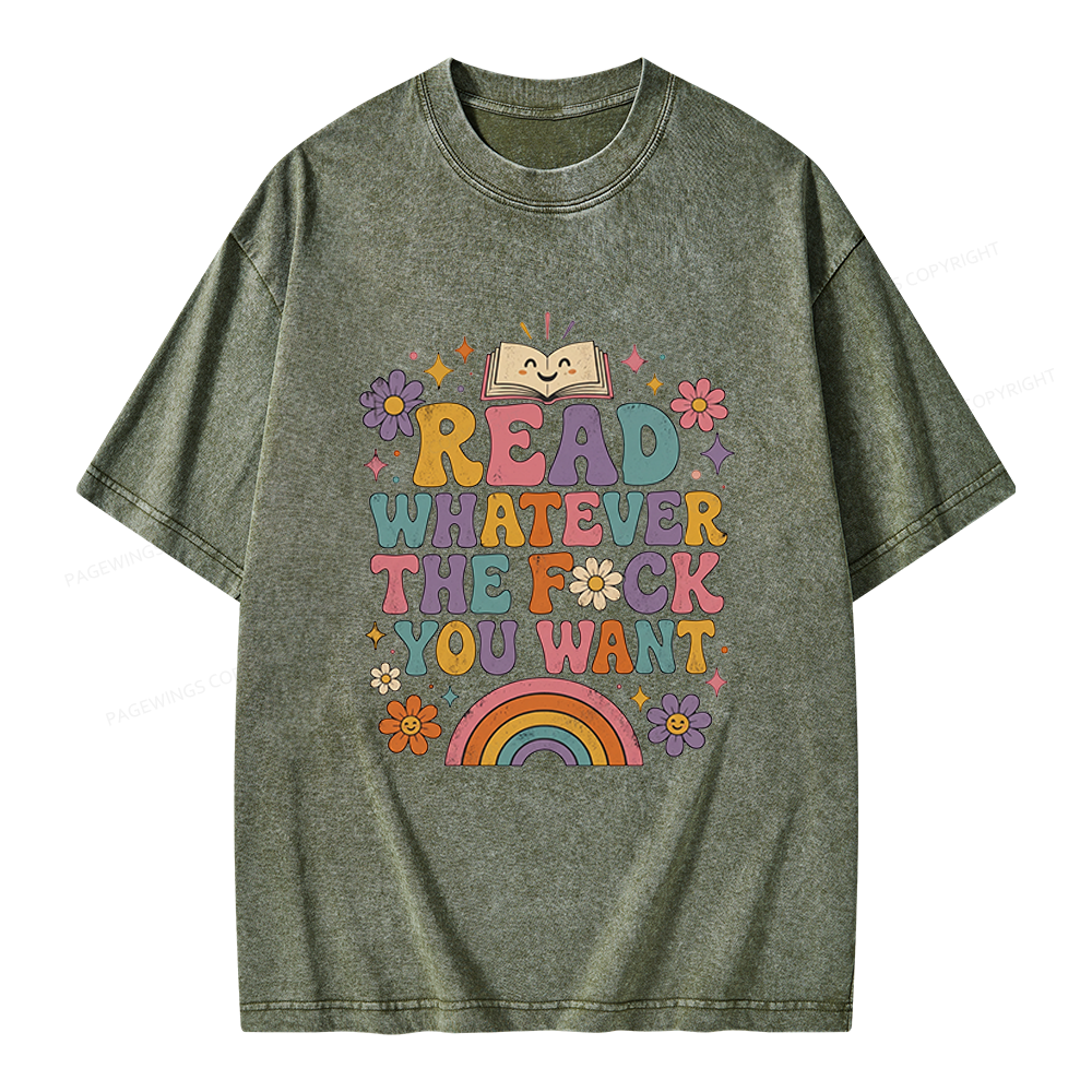 Pagewings Read Whatever Unisex Washed T-shirt