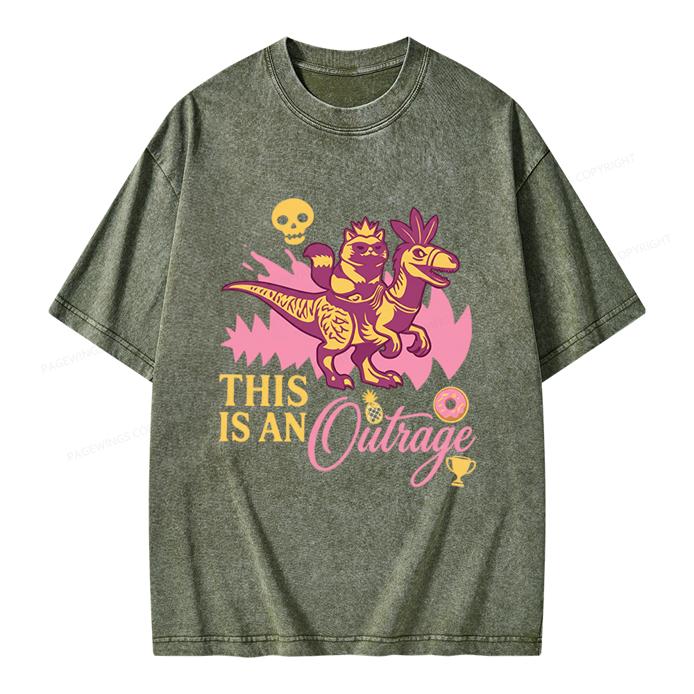 Pagewings This Is An Outrage Unisex Washed T-shirt