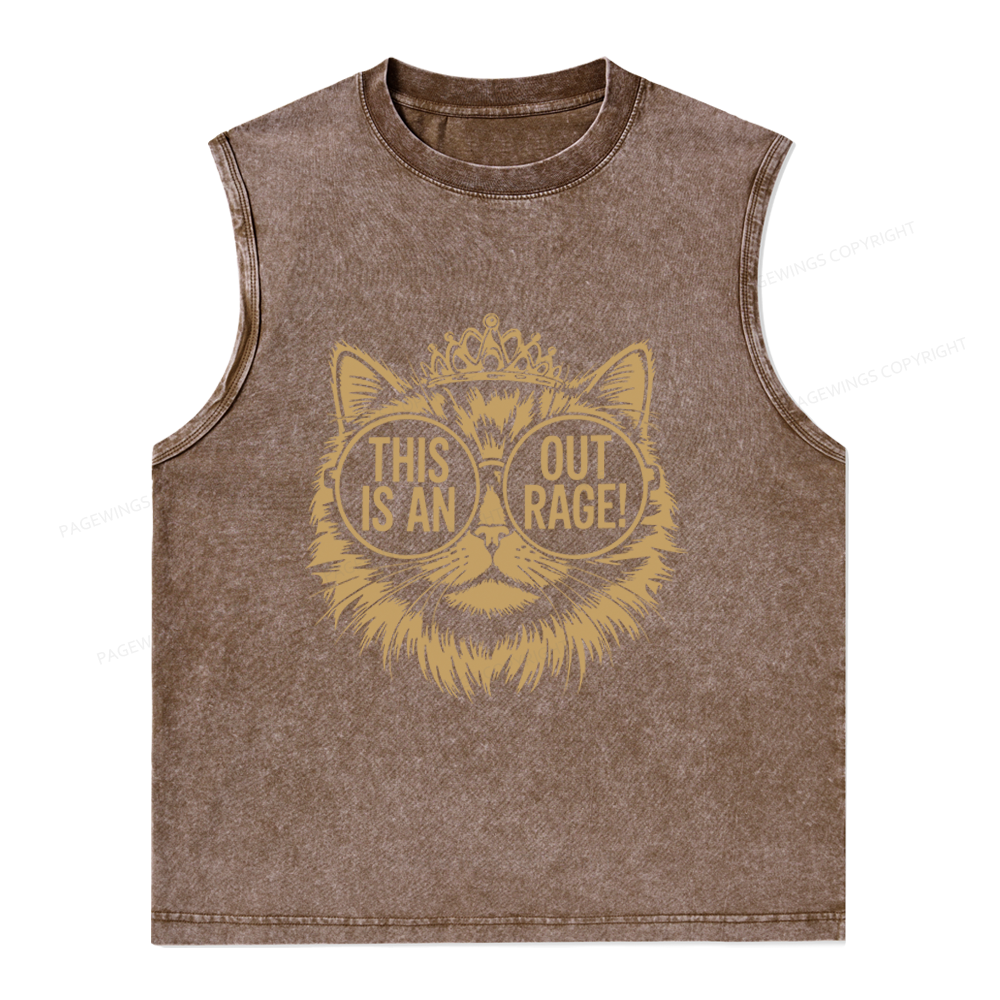 Pagewings This Is An Outrage Unisex Washed Tank Top