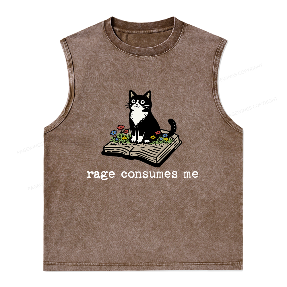 Pagewings Rage Consumes Me Unisex Washed Tank Top