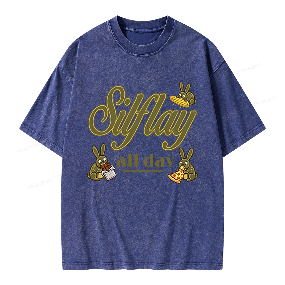 Pagewings Silflay All Day Unisex Washed T-shirt