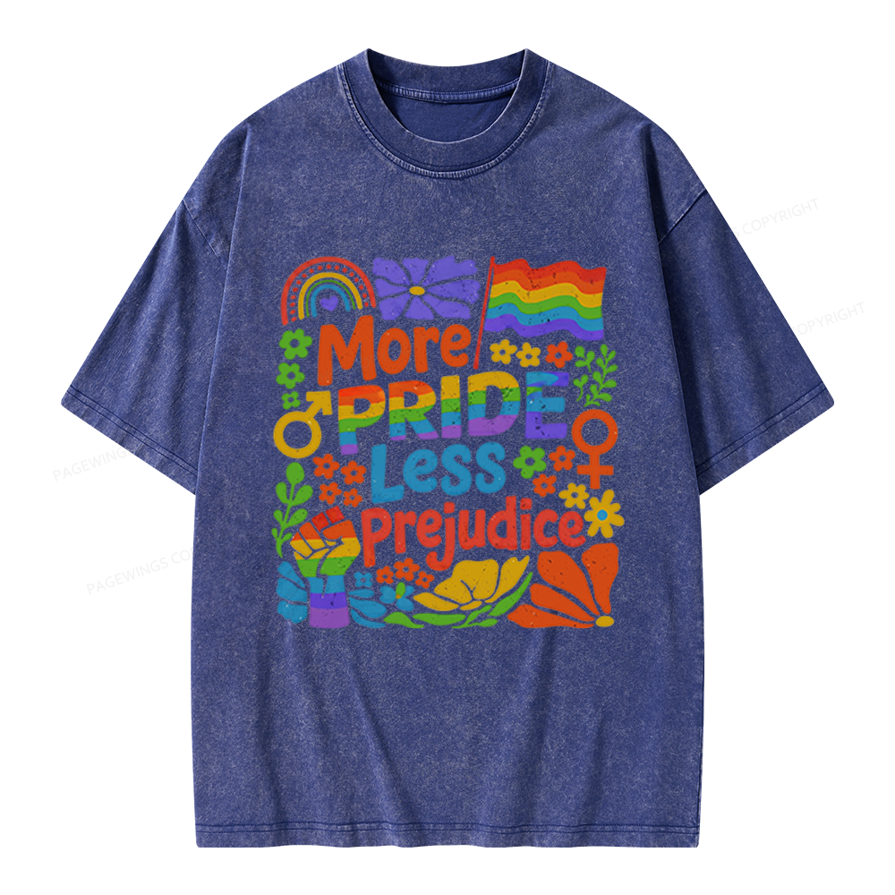 Pagewings More Pride Less Prejudice Unisex Washed T-shirt