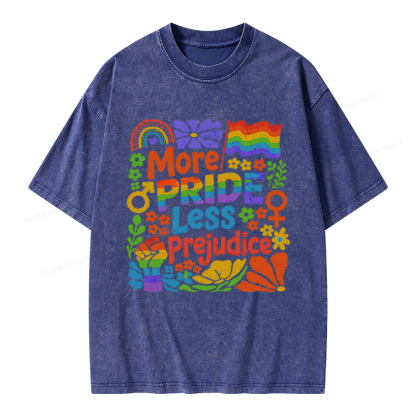 Pagewings More Pride Less Prejudice Unisex Washed T-shirt