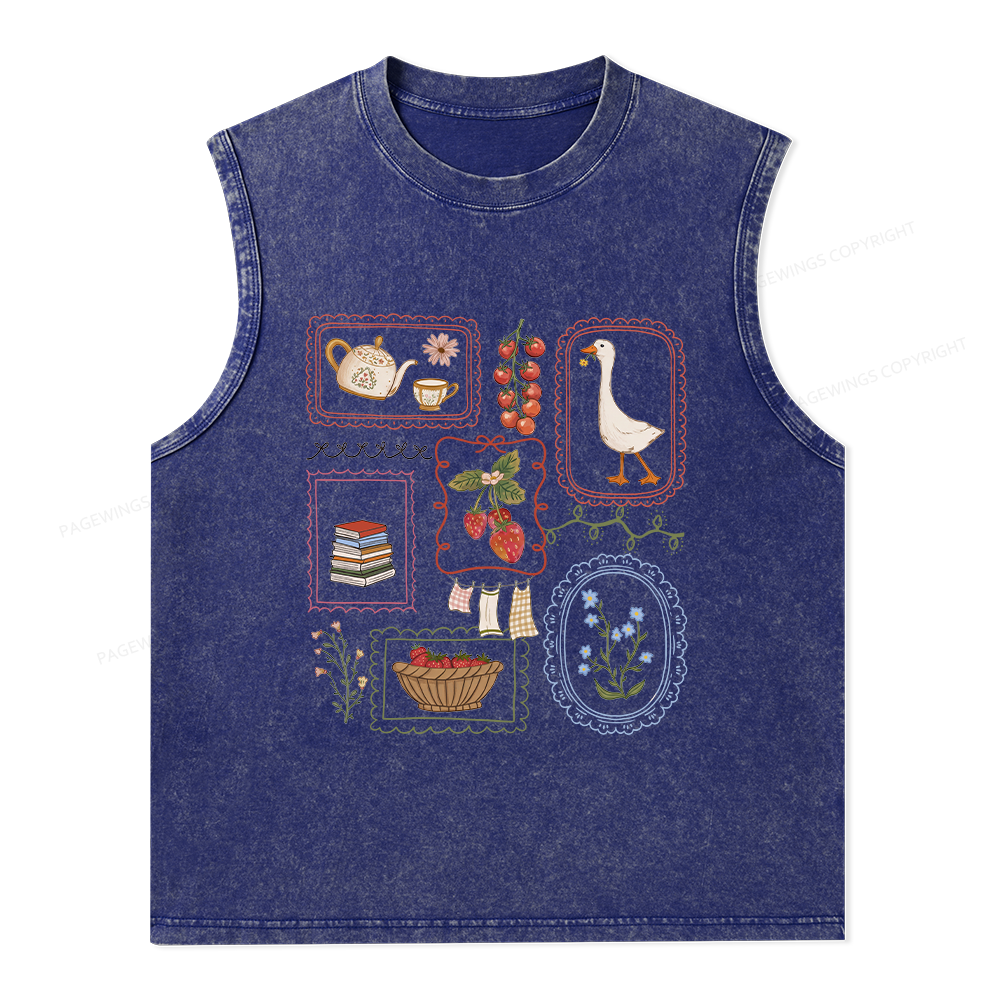 Pagewings Book Lover Unisex Washed Tank Top