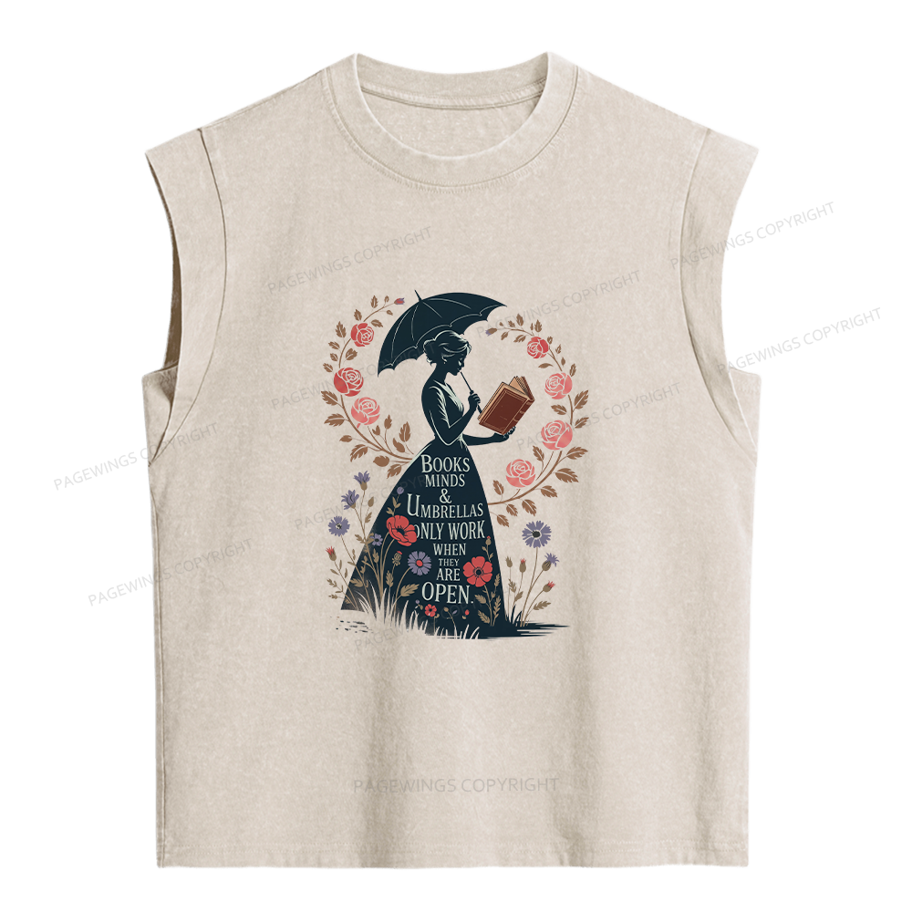Pagewings Books Minds Women's Washed Tank Top