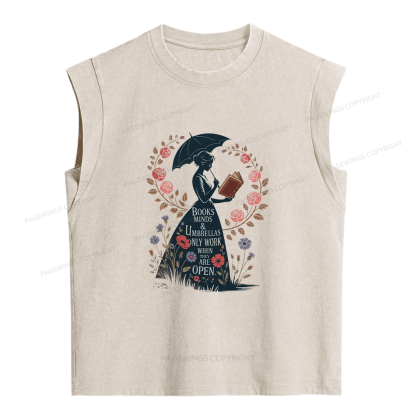 Pagewings Books Minds Women's Washed Tank Top
