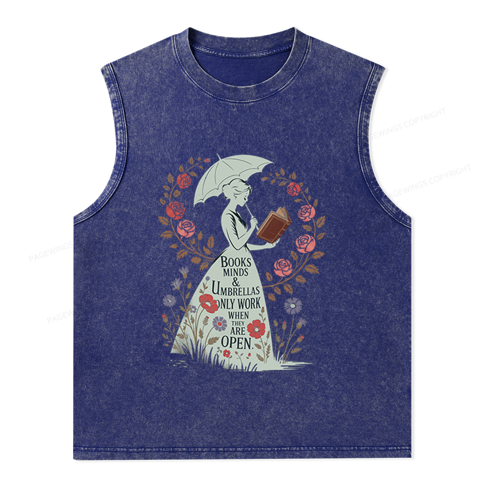 Pagewings Books Minds Unisex Washed Tank Top