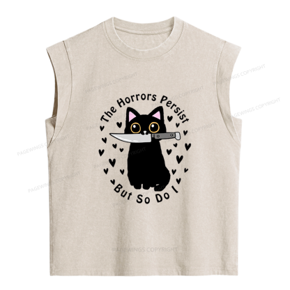 Pagewings The Horrors Persist But So Do I Women's Washed Tank Top