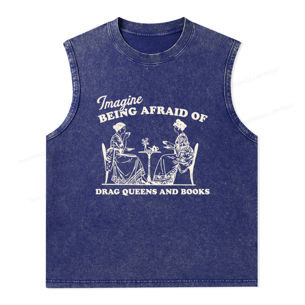 Pagewings Drag Queens Unisex Washed Tank Top