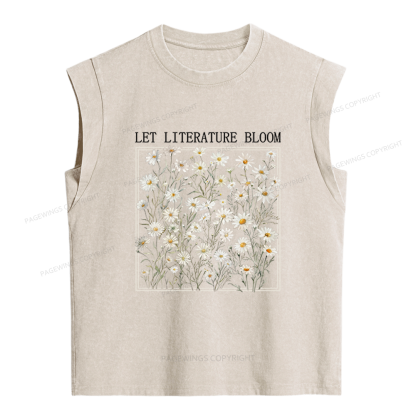 Pagewings Let Literature Bloom Women's Washed Tank Top