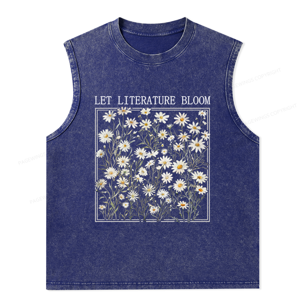 Pagewings Let Literature Bloom Unisex Washed Tank Top