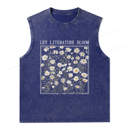Pagewings Let Literature Bloom Unisex Washed Tank Top