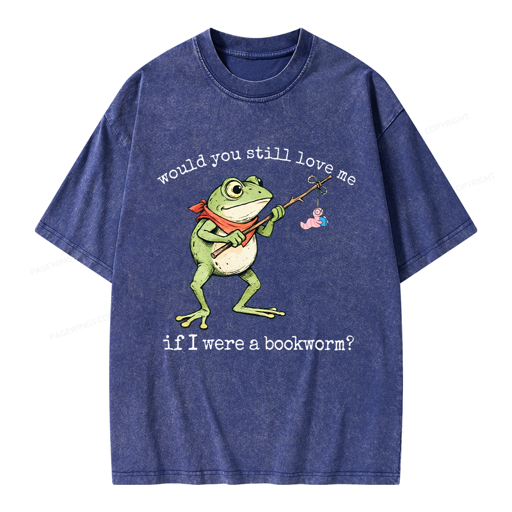 Pagewings If I Were A Bookworm Unisex Washed T-shirt