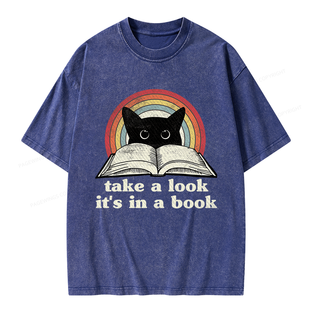 Pagewings Take A Look Its In A Book Unisex Washed T-shirt