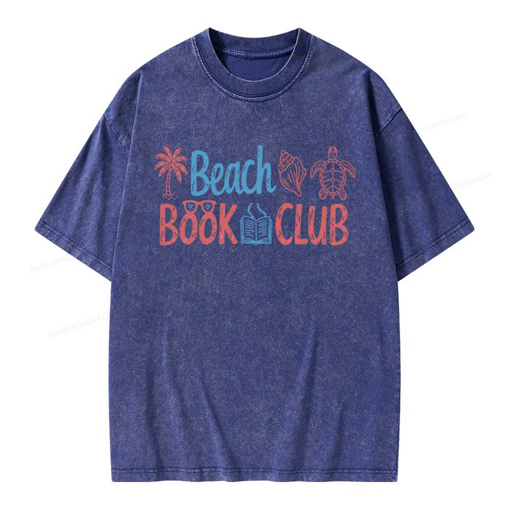 Pagewings Beach Book Club Unisex Washed T-shirt
