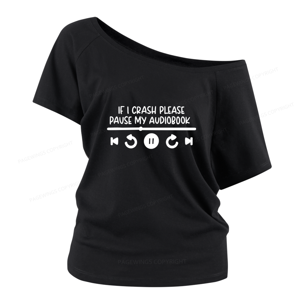 Pagewings Audiobook Women Off Shoulder T-shirts