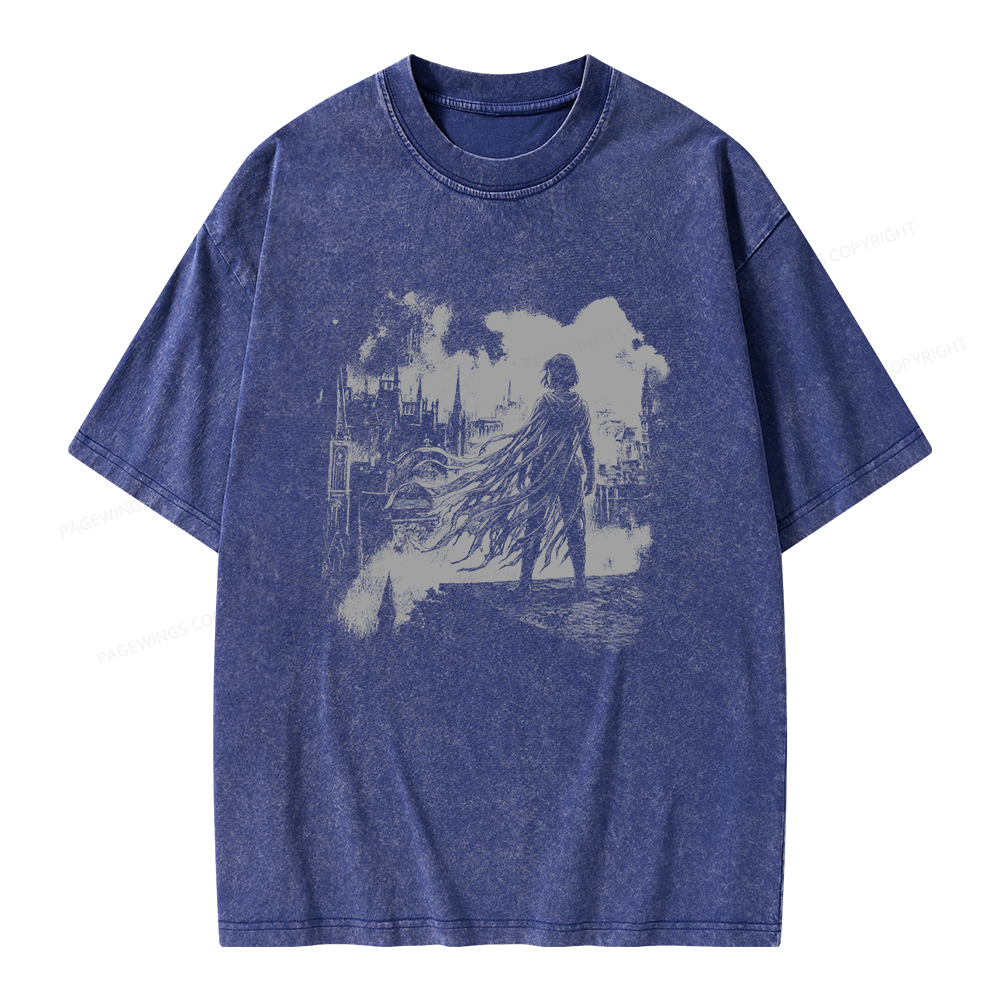 Pagewings Retro Fantasy Unisex Washed T-shirt